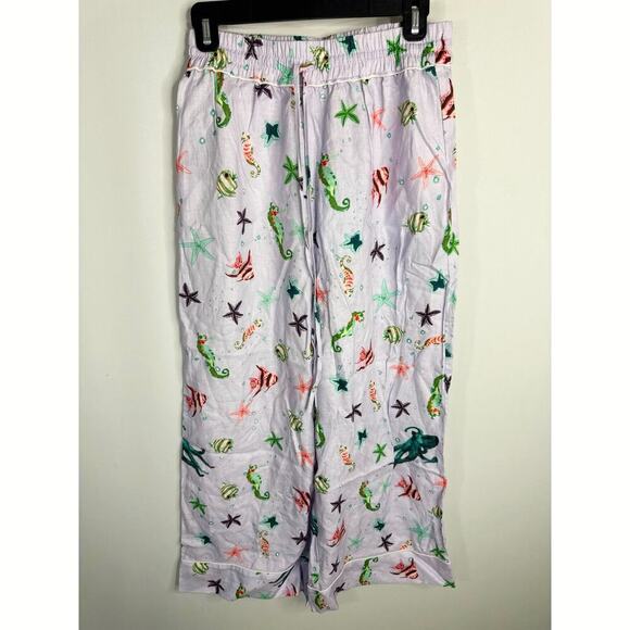 Hill House The Skylar Linen Pants in Sea Creature Women's MED NWT Nautical Beach - Picture 3 of 13